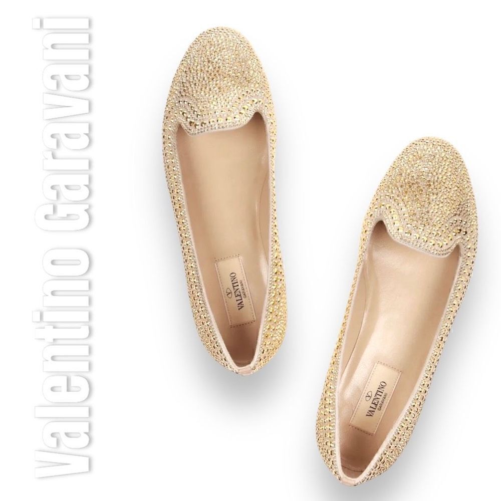 Valentino Garavani Glam Micro-Rockstud Ballet Flat Smoking Slipper Women’s 37.5